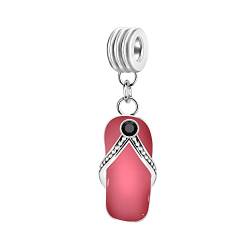 Andante-Stones Silber Dangle Bead Charm Flip Flop (rosa) Element Kugel für European Beads + Organzasäckchen von Andante-Stones