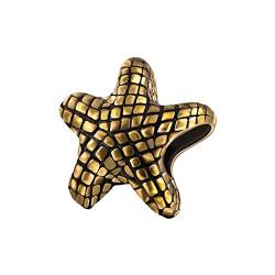 Andante-Stones - Vintage Kollektion - 14K Gold Antique Bead Charm Seestern Element Kugel für European Beads + Organzasäckchen von Andante-Stones
