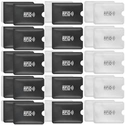 Andibro 30 Stück RFID-Kartenhalter, RFID-blockierende Hüllen, Kreditkartenschutz, Ausweisschutz, RFID-Geldbörse für Damen und Herren, einfach in Ihre Brieftasche (15 Schwarz + 15 Weiß) von Andibro