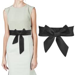 Andibro Kleid Schärpengürtel für Damen, Braut Satin Taillengürtel Damen Band Schleife Zubehör für Hochzeit Brautjungfer Brautgürtel von Andibro