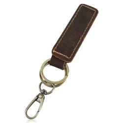 Andibro Schlüsselanhänger leder,Universal Echtes Leather Auto Keychain mit 2 Schlüsselanhängern Braunes Vintage Handmade Kurz Schlüsselband für Frauen oder Männer Herren Weihnachten Geschenk von Andibro