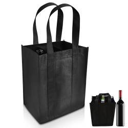 Andibro Weintragetasche mit 6 Fächern, Vlies Wein Reisetaschen, Weineinkaufs Einkaufstasche, tragbare Weinflaschen Geschenktasche, Weinflaschenhalter Tasche mit Tragegriff für Picknick Weinliebhaber von Andibro