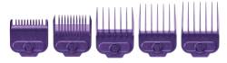 Andis – Magnetischer Aufsatz aus Nanosilber, 5 Kämme – geeignet für Haarschneidemaschinen, professioneller Einsatz, leicht zu reinigen und langlebig – kleine Größen, 6", 8", 4", 3/8" und 2" – lila von Andis