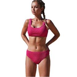 Damen Bikini-Set Push Up Strickgarn Jacquard 2-teilig Badeanzüge Damen Bottom Triangel Bademode Badeanzug Gr. L, HOT von Andiwa