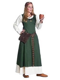 Andracor - Ärmelloses Mittelalter Kleid mit seitlicher Schnürung - Selene - Farbe: Grün - Größe: L - Individuell einsetzbar für LARP, Mittelalter, Fantasy & Cosplay von Andracor