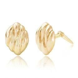 9ct yellow gold curved coffee bean Andralok stud earrings/Gift box, Gelbgold, einfach von Andralok