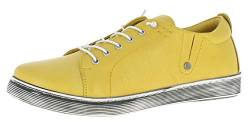 Andrea Conti 0347891 Damen Halbschuhe Sneaker Schnürschuhe Leder, Größe:37 EU, Farbe:Gelb von Andrea Conti