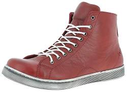 Andrea Conti Damen 0341500 Schnürboots Sneaker High mit Reißverschluss, Größe:41 EU, Farbe:Rot von Andrea Conti