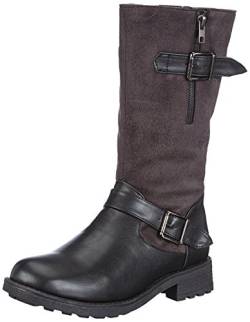 Andrea Conti Damen 1128567258 Biker Boots, Mehrfarbig (schwarz/anthrazit), 39 EU von Andrea Conti