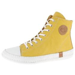 Andrea Conti Damen Stiefelette High Top Sneaker Boot Coole Applikationen 0025902, Größe:37 EU, Farbe:Gelb von Andrea Conti