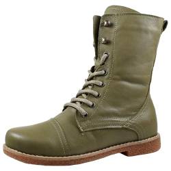 Andrea Conti Damen Stiefelette Leder Schnürboot 0348760, Größe:38 EU, Farbe:Grün von Andrea Conti