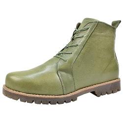 Andrea Conti Damen Stiefelette Leder Schnürboot Profilsohle 0342828, Größe:42 EU, Farbe:Grün von Andrea Conti