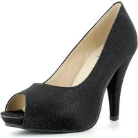 Andrea Conti Glitzer Peeptoe Damen Schuhe - Schwarz Pumps von Andrea Conti