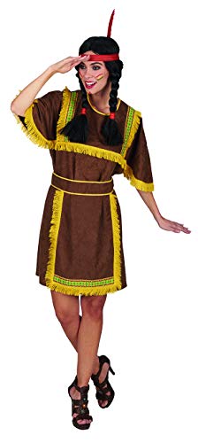 Andrea-Moden Damen-Kostüm Indianerin-Kleid mit Schürze Erwachsenenkostüme, Braun Gelb, 48/50 von Andrea-Moden