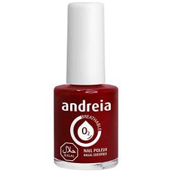 Andreia Nagellack Halal - Atmungsaktiv Luft - Wasser-Durchlässig - Ungiftig Farbintensiv - Naturkosmetik - Farbe B14 Rot - Schattierungen von Rosa 10.5 ml von Andreia