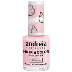 Andreia Professional NutriColor Atmungsaktiver Nagellack - Veganer und Tierversuchsfreier - Nagelkunst Nagellack mit langanhaltendem Glanz-Finish - Farbe NC21 Milky Pink - 10,5 ml von Andreia