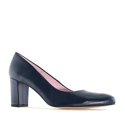 Andrés Machado - Business Pumps für Junge Frauen aus Leder - ALBA - Elegante Damenschuhe mit Blockabsatz High Heels für den Sommer - Blau, EU 33 von Andrés Machado