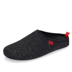 Andres Machado - Dynamic - Unisex-Hausschuh aus Naturwolle und Feinfilz mit anatomischer Sohle - Made in Spain -.EU 37 bis 47, Schwarz, 42 EU von Andrés Machado