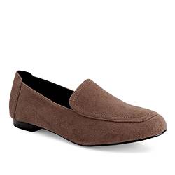 Andrés Machado - Elegante Ballerinas für Damen Junge Frauen– AM5594 – Bequeme Loafer Mokassins Damenschuhe mit flachem Absatz aus Lederimitat – Braun EU 44 von Andrés Machado