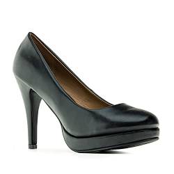 Andrés Machado - Elegante Business Pumps aus Lederimitat für Damen mit 11,0 cm Absatz – AM554 – High-Heels hohe Damenschuhe für den Sommer – Schwarz Größe EU 42 von Andrés Machado