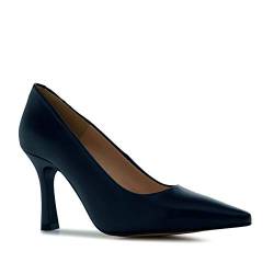 Andrés Machado - Elegante Pumps für Damen aus Glattleder - Aurora - Bequeme hohe Damenschuhe Stilettos High Heels für den Sommer - Marineblau EU 45 von Andrés Machado