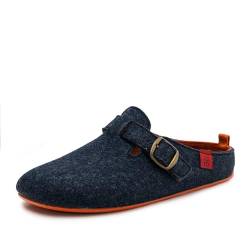 Andrés Machado - Hausschuhe für Damen - Frühling - VAL – Unisex Pantoffeln – Wolle und Filz – rutschfeste Gummisohle und herausnehmbares Fußbett - Blau Orange EU 39 von Andrés Machado