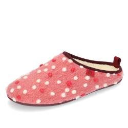 Andrés Machado - Hausschuhe für Damen - Winter - Dynamic – Unisex Slipper – Wolle und Filz – rutschfeste Gummisohle und herausnehmbares Fußbett - Pink gepunktet EU 38 von Andrés Machado