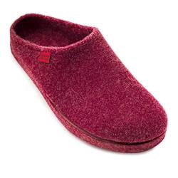 Andrés Machado - Hausschuhe für Damen für Sommer und Winter – Unisex Slipper für drinnen und draußen - AM001 – Schlappen aus Filz mit Rutschfester Gummisohle – Bordeauxrot, EU 40 von Andrés Machado