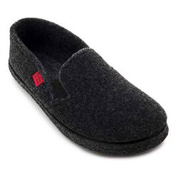 Andrés Machado - Hausschuhe für Damen für Sommer und Winter – Unisex Slipper für drinnen und draußen - AM002 – Schlappen aus Filz mit rutschfester Gummisohle und geschlossener Hacke – Schwarz, EU 40 von Andrés Machado