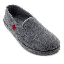 Andrés Machado - Hausschuhe für Damen für Winter – Unisex Slipper für drinnen und draußen - AM002 – Schlappen aus Filz mit Rutschfester Gummisohle und geschlossener Hacke – Grau, EU 37 von Andrés Machado