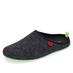 Andrés Machado - Hausschuhe für Herren - Frühling - DYNAMIC – Unisex Pantoffeln Slipper – Wolle und Filz – rutschfeste Gummisohle und herausnehmbares Fußbett - Schwarz Grün EU 50 von Andrés Machado