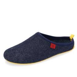 Andrés Machado - Hausschuhe für Herren - Herbst - Dynamic – Unisex Slipper – Wolle und Filz – rutschfeste Gummisohle und herausnehmbares Fußbett - Blau Gelb EU 46 von Andrés Machado