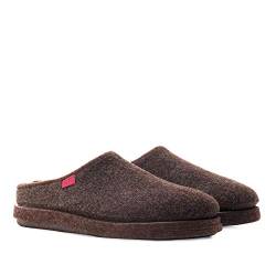 Andrés Machado - Hausschuhe für Herren für Winter – Unisex Slipper - AM001 für drinnen und draußen – Schlappen aus Filz mit Rutschfester Gummisohle – Braun, EU 43 von Andrés Machado