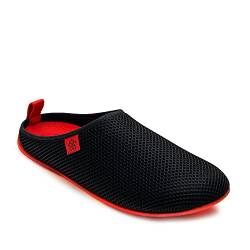 Andrés Machado - Hausschuhe für Junge Männer – Frühling Sommer – Dynamic – Unisex Slipper - atmungsaktive Netzstruktur – rutschfeste Gummisohle herausnehmbares Fußbett - Schwarz Rot EU 46 von Andrés Machado