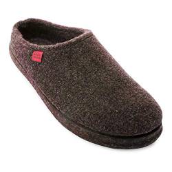 Andrés Machado - Hausschuhe für für Herren für Frühling – Unisex Slipper für drinnen und draußen - AM001 – Pantoffeln aus Filz mit Rutschfester Gummisohle – Braun, EU 48 von Andrés Machado