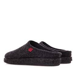 Andrés Machado - Hausschuhe für für Herren für Frühling – Unisex Slipper für drinnen und draußen - AM001 – Pantoffeln aus Filz mit rutschfester Gummisohle – Schwarz, EU 48 von Andrés Machado