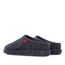 Andrés Machado - Hausschuhe fürfür Herren für Herbst – Unisex Slipper für drinnen und draußen - AM001 – Pantoffeln aus Filz mit Rutschfester Gummisohle – Dunkelblau, EU 45 von Andrés Machado