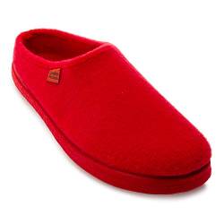 Andrés Machado - Hausschuhe fürfür Herren für Herbst – Unisex Slipper für drinnen und draußen - AM001 – Pantoffeln aus Filz mit Rutschfester Gummisohle – Rot, EU 45 von Andrés Machado