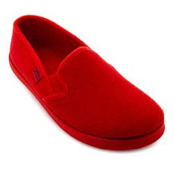 Andrés Machado - Hausschuhe fürfür Herren für Herbst – Unisex Slipper für drinnen und draußen - AM002 – Pantoffeln aus Filz mit rutschfester Gummisohle und geschlossener Hacke – Rot, EU 45 von Andrés Machado