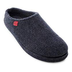 Andres Machado Unisex Hausschuhe für Damen und Herren für Sommer und Winter - Slipper/Pantoffeln - AM001 - Oberteil aus Filz - mit Rutschfester Gummisohle, Dunkelblau, 46 EU von Andrés Machado