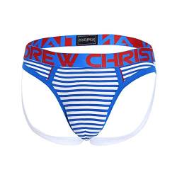 Andrew Christian Hampton Stripe Jock w/Almost Naked Blau XL von Andrew Christian