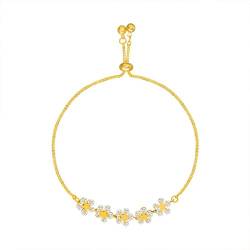 Androxeda 1 Stück Diamant Blütenblatt Armband Damen Armband Zirkonia, Blütenblatt Armband Gold… von Androxeda