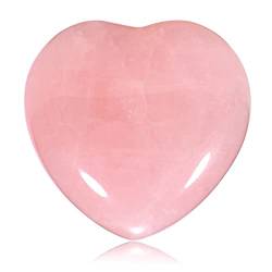 Androxeda 1pcs Herzform natürlicher Rosenquarz-Herz-Liebes-handgeschnitzter Chakra-Energie-Kristall 30mm von Androxeda
