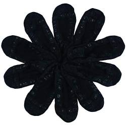 Andux 5 Paar Damen Füßlinge & Sneakersocken Spitze Socken mit Rutschfeste Silikon HBCW-01 (Schwarz) Mehrweg von Andux