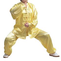 Andux Kampfsport Tai Chi Anzug Kung Fu Uniformen Unisex SS-TJF01 (Gelb,L) von Andux