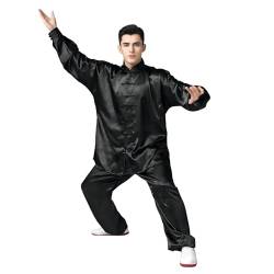 Andux Kampfsport Tai Chi Anzug Kung Fu Uniformen Unisex SS-TJF01 (Schwarz,L) von Andux