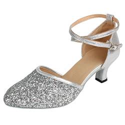 Andux Zone Frauen LDWX-01 Tanzschuhe für Latein(Silver 38) von Andux