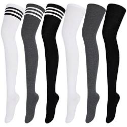 Aneco 6 Pairs Extra Long Socks Long Boot Stockings Thigh High Socks for Women von Aneco