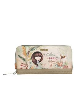 Anekke - Extra große Damen-Geldbörse - RFID-Schutz - Brieftasche aus Kunstleder mit Reißverschluss - Damenzubehör und Zubehör - 21 x 10 x 3 cm, bunt, 21x10x3 von Anekke