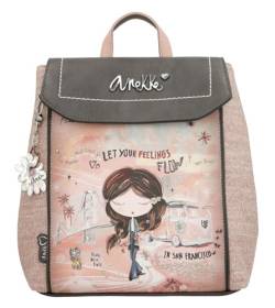 Anekke Peace & Love Backpack with Flap Pink von Anekke